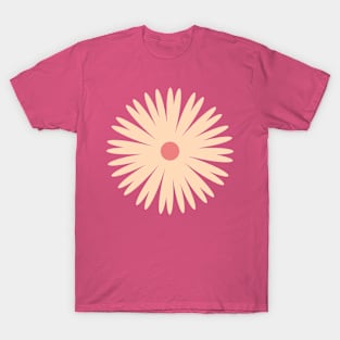 Flower 1, Minimalist Abstract Floral in Cream and Coral T-Shirt